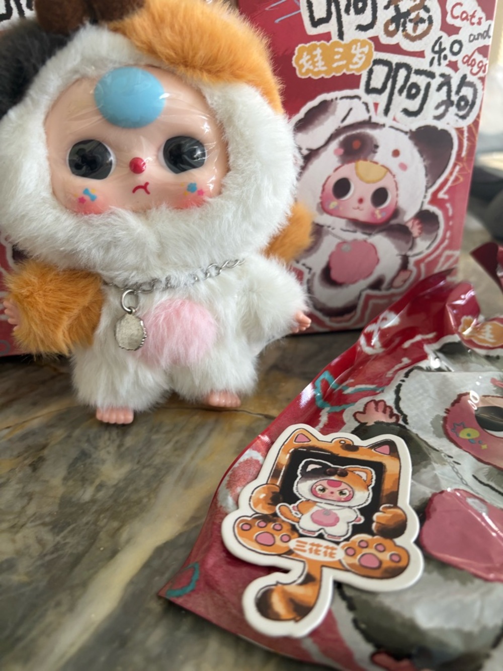 Baby Three - Calico Cat !- Confirmed New w Card Box Bobba Eyes 👀 Bag Charm